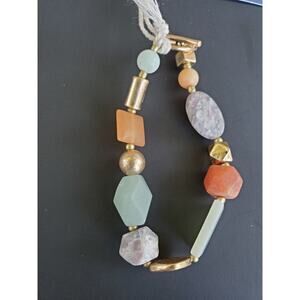 Universal Thread Women's Multi Color Gold Tone Genuine Stone Bracelet, New